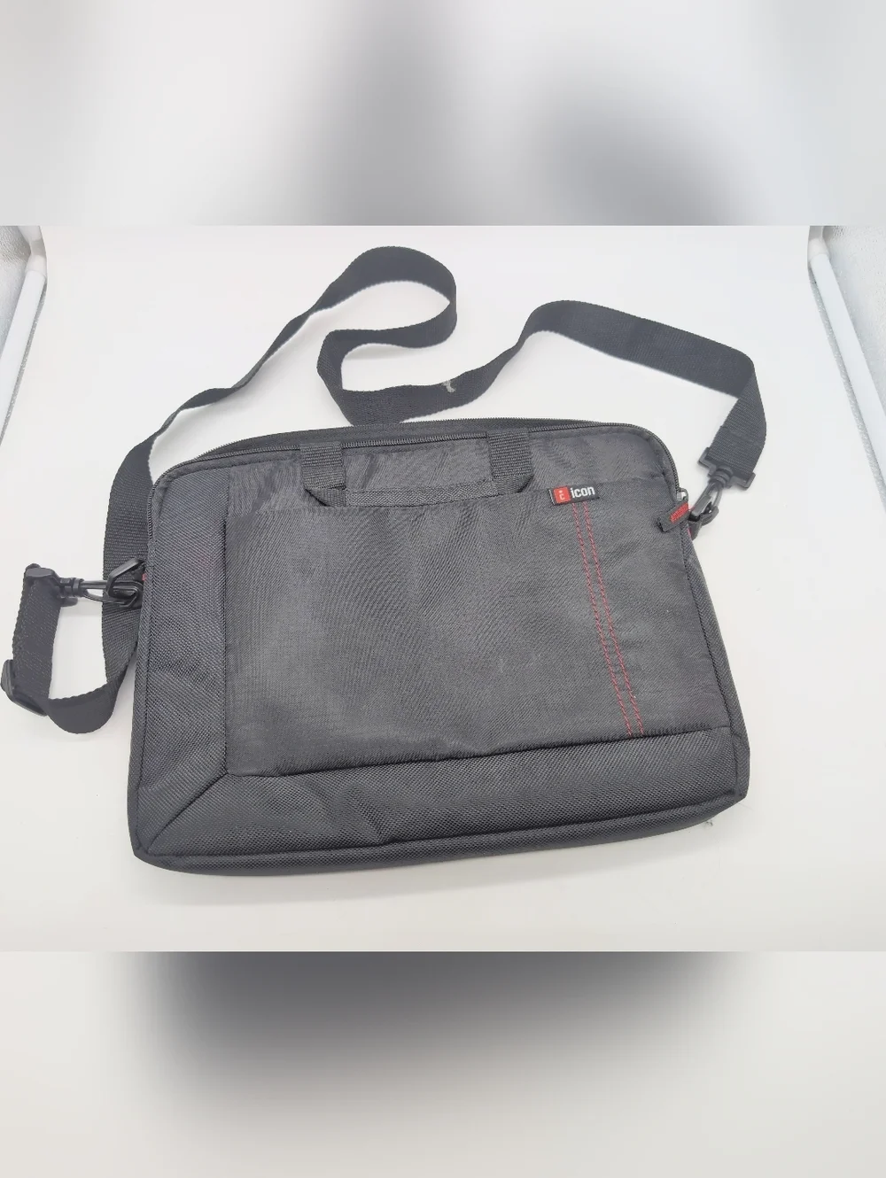 Icon Black Crossbody Notebook Messenger Bag 11x12 In
